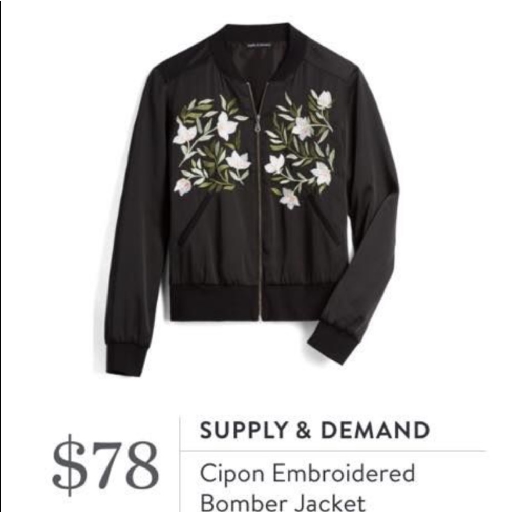 Stitch Fix embroidered bomber jacket